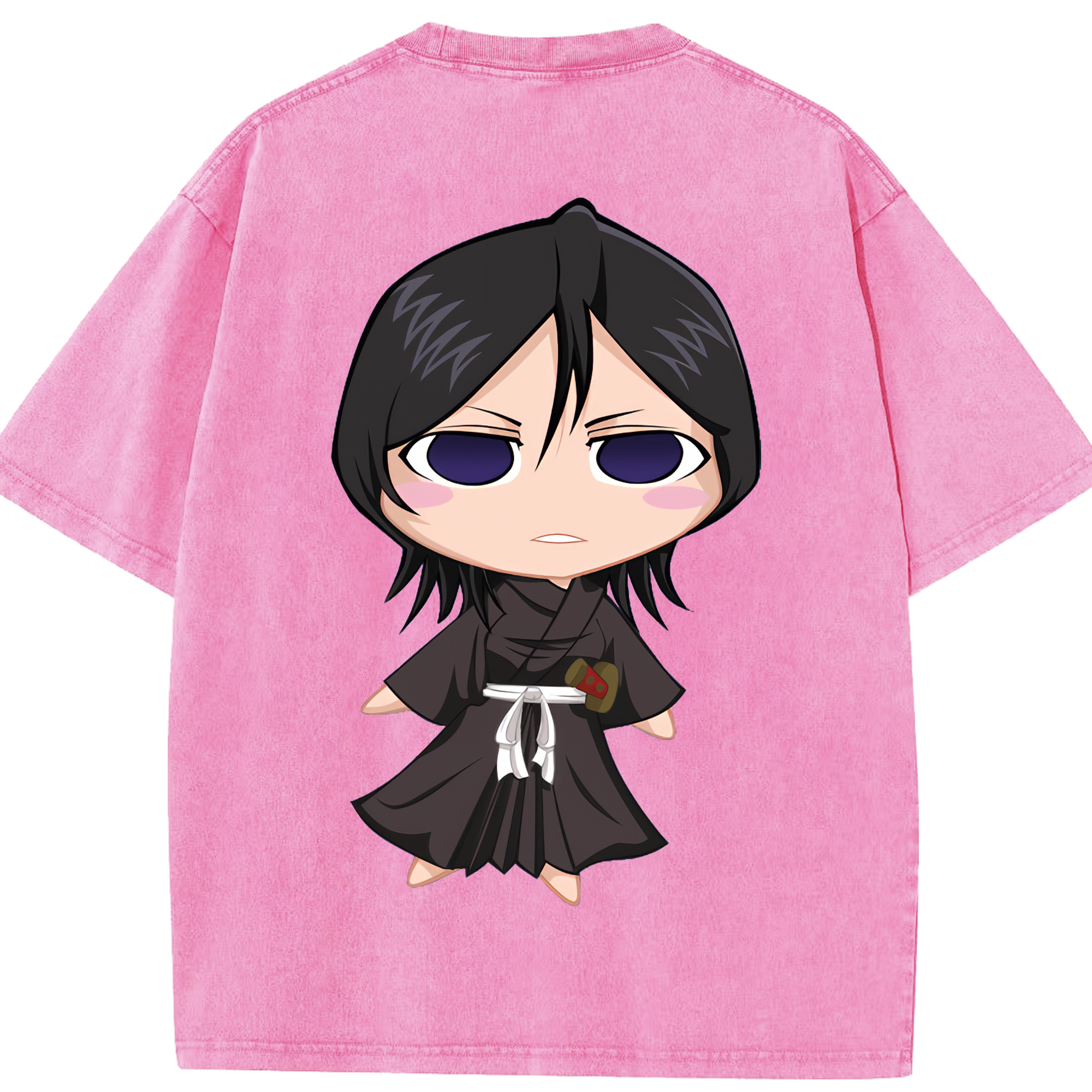 （画像用） ブリーチ 朽木ルキア BLEACH Kuchiki Rukia 綿100% ヴィンテージ風 半袖Tシャツ（背面プリント）